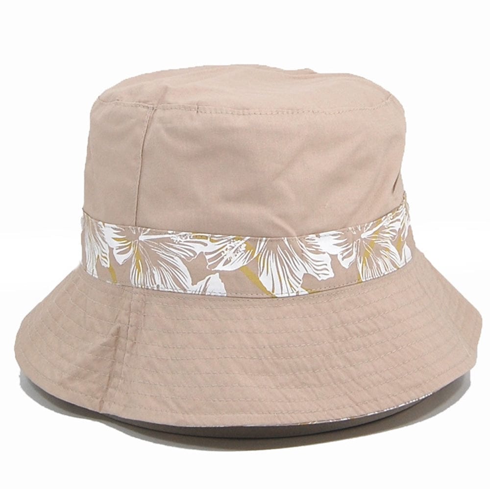 Reversible Cotton Bucket Hat - Beige