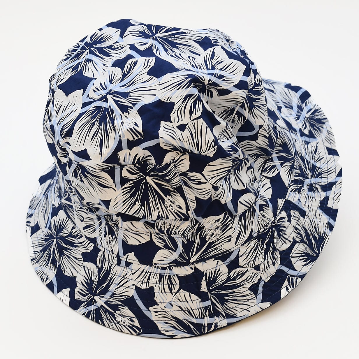 Reversible Cotton Bucket Hat – Blue