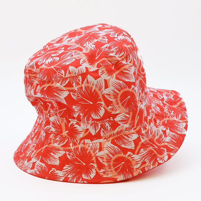 Reversible Cotton Bucket Hat – Red