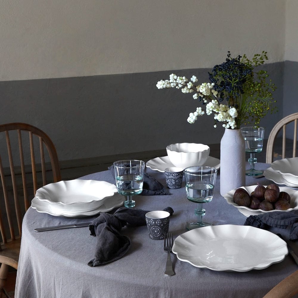 Rosa I Fine Stoneware Bread Plate - White