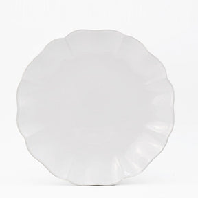 Rosa I Fine Stoneware Dinner Plate - White