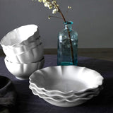 Rosa I Fine Stoneware Pasta Plate - White