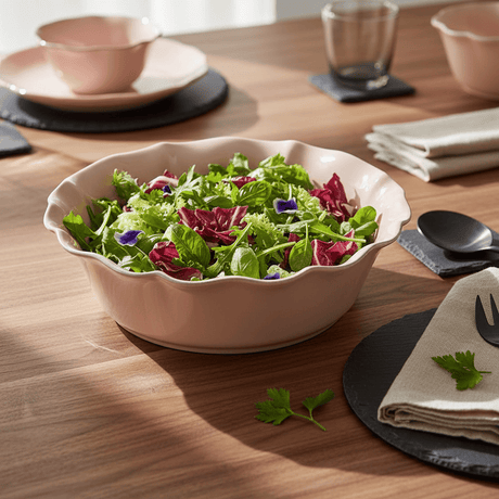 Rosa I Fine Stoneware Salad Bowl - Pink