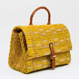 Sac cartable en jonc 25cm - Jaune