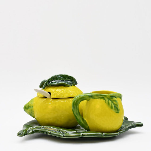Saladier en forme de citron I Vaisselle artisanale du Portugal Service à thé en forme de citron