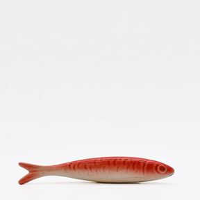 Sardine rouge et blanche en céramique portugaise Sardine en céramique de Caldas da Rainha - Rouge