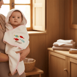 Sardinhas I Hooded Cotton Baby Bath Towel - Pink