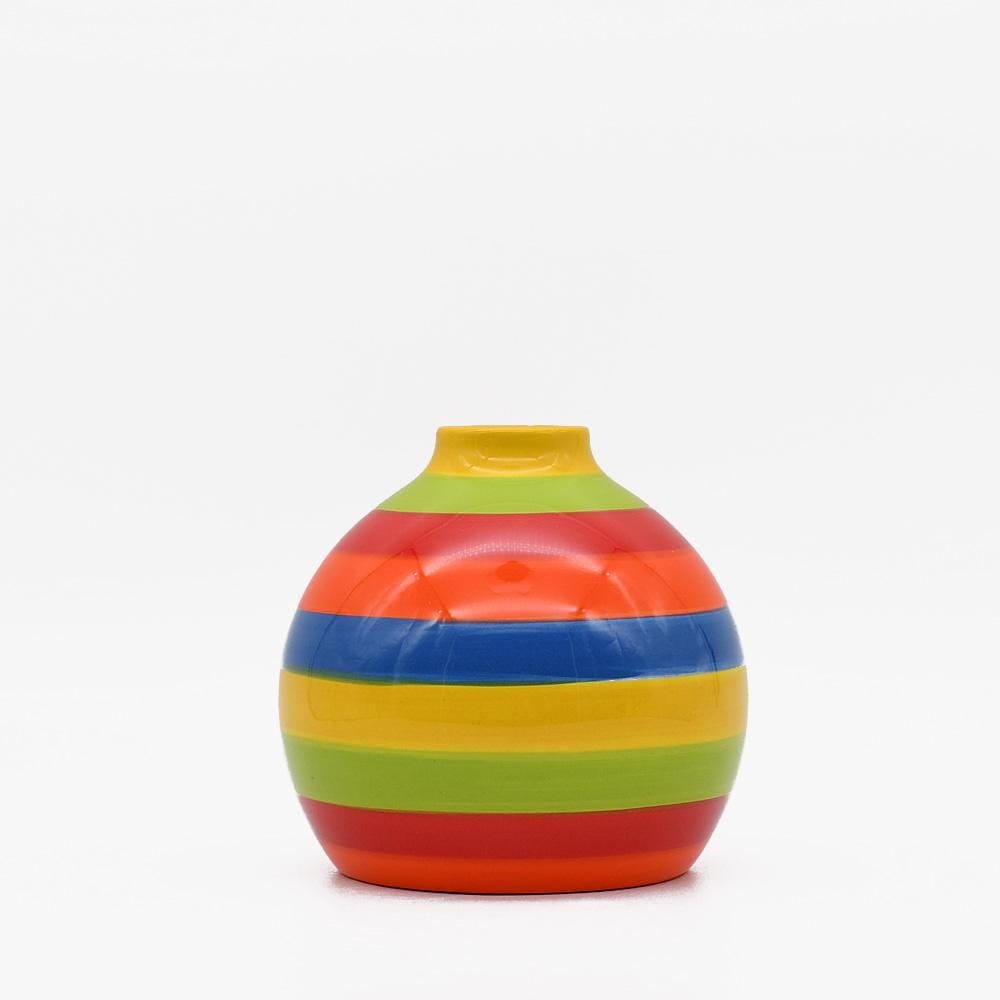 Set of 3 Ceramic Vases - Multicolored