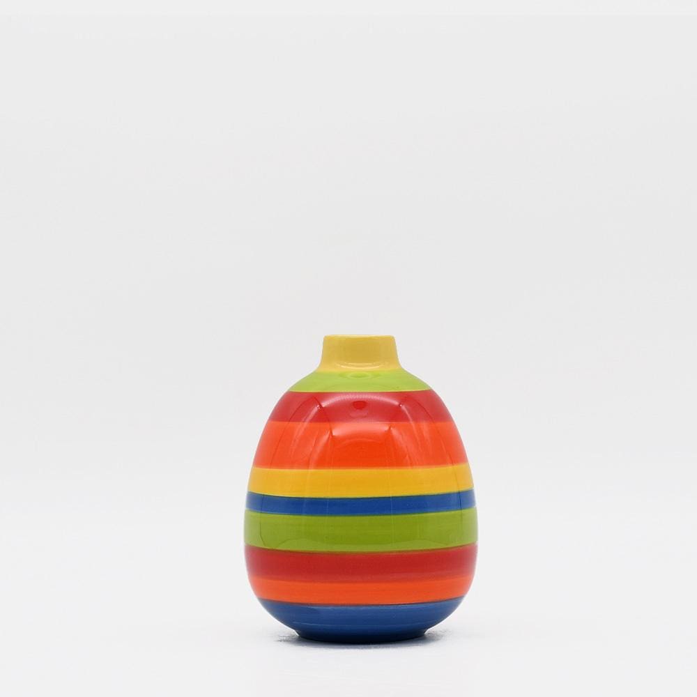 Set of 3 Ceramic Vases - Multicolored