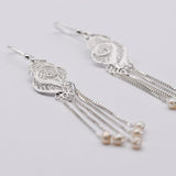 Silver Filigree Earrings - 2.4''