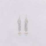 Silver Filigree Earrings - 2.4''