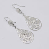 Silver Filigree Earrings - 2.6''