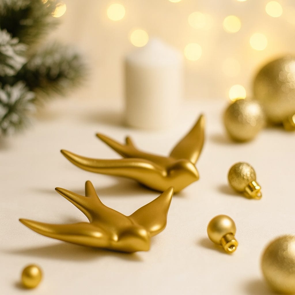 Smooth Ceramic Swallow - Gold 5.5"