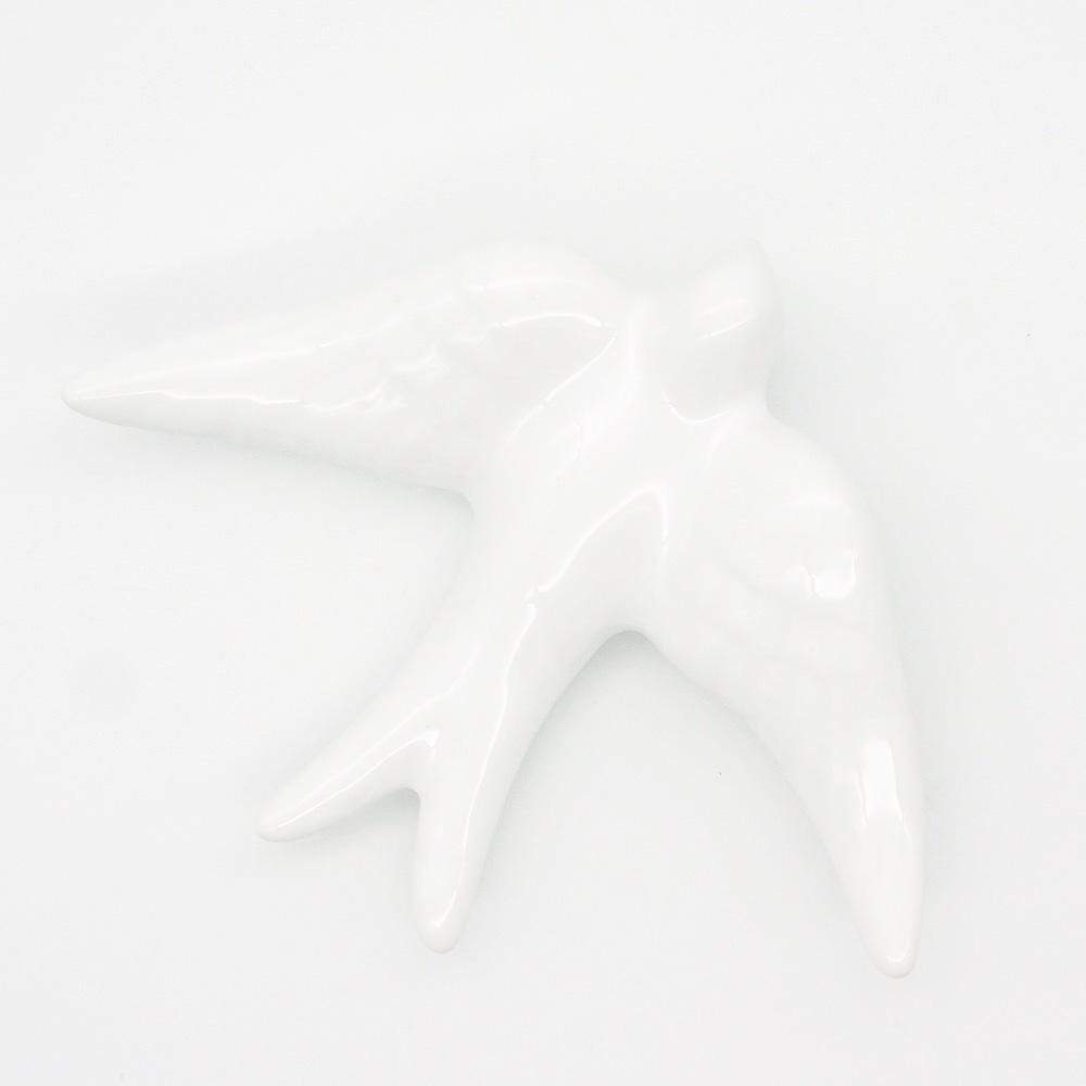 Smooth Ceramic Swallow - White 5.5"