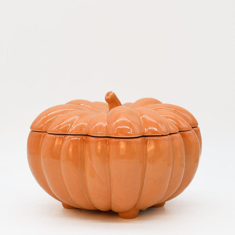 Soupière en grès en forme de citrouille