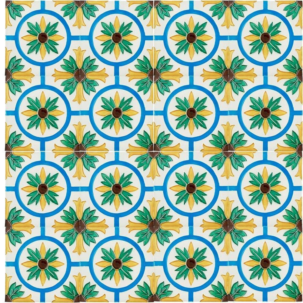 Spanish-Moorish Azulejo 5.5x5.5''