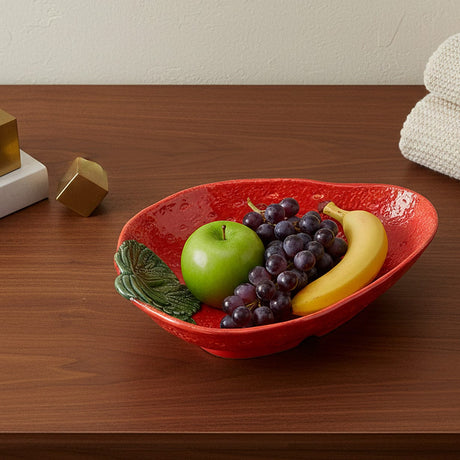 Strawberry-shaped Ceramic Serving Dish - 11.8''