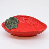 Strawberry-shaped Ceramic Serving Dish - 11.8''