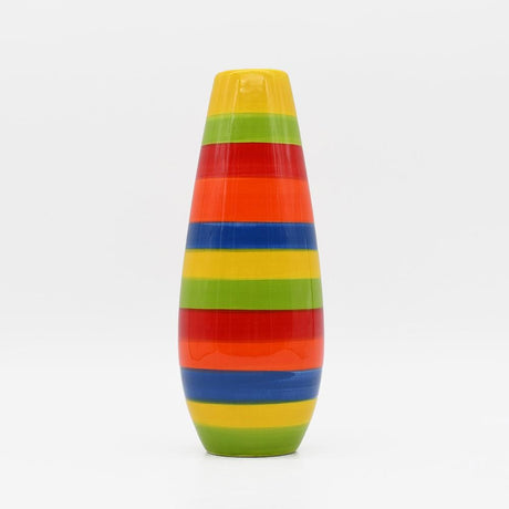 Striped Ceramic Vase - Multicolored