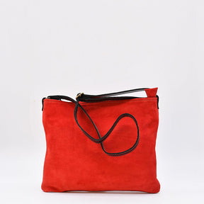Suede Shoulder Bag - Red