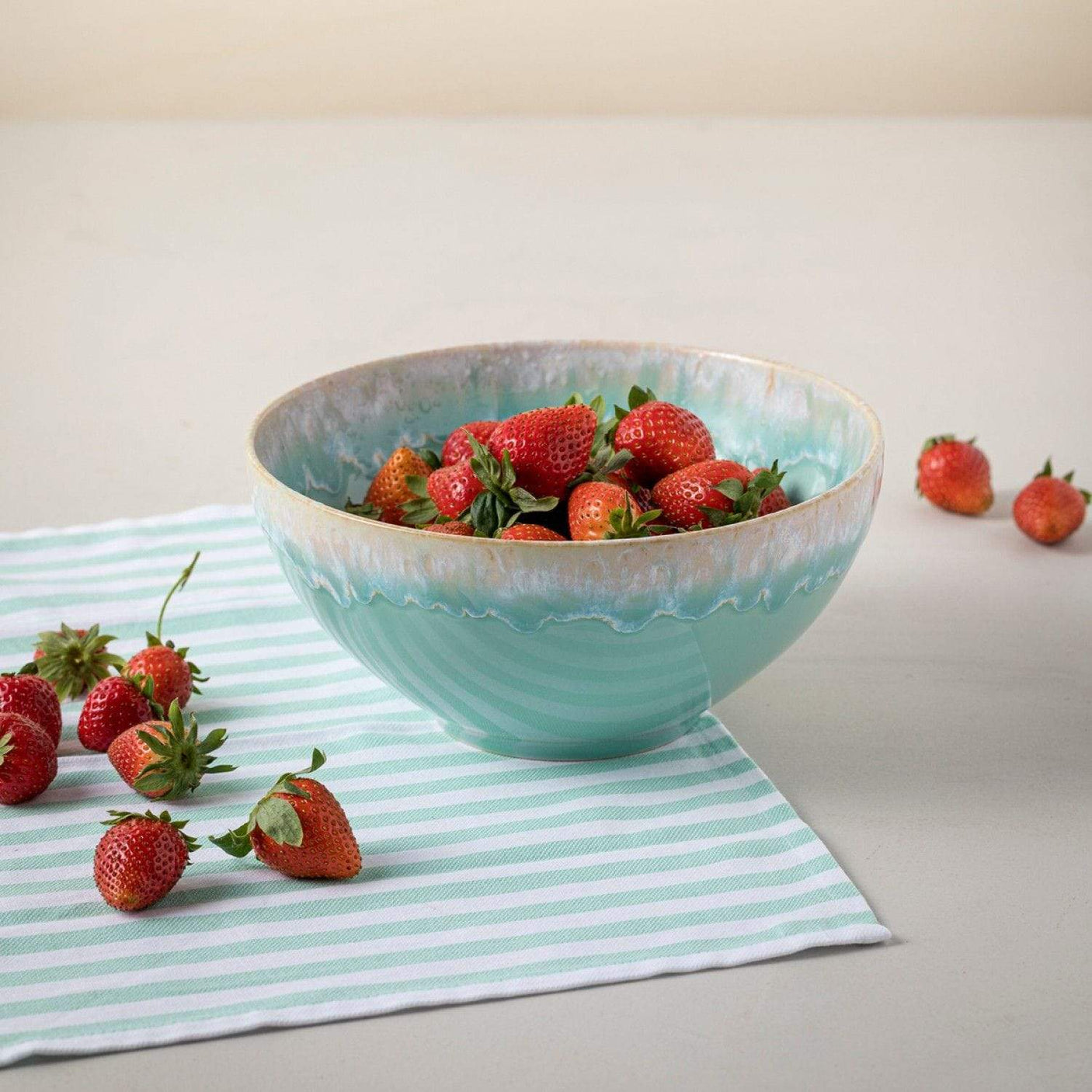 Taormina I Fine Stoneware Bowl - Green