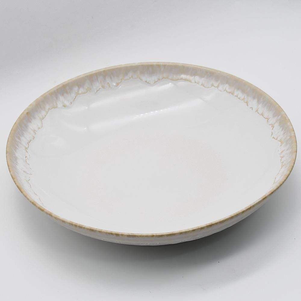 Taormina I Fine Stoneware Platter 13.4" - White - Luisa Paixao | USA