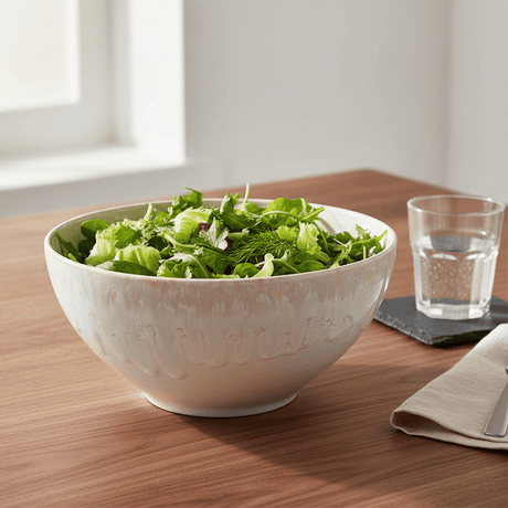 Taormina I Fine Stoneware Salad Bowl 9.4'' - White