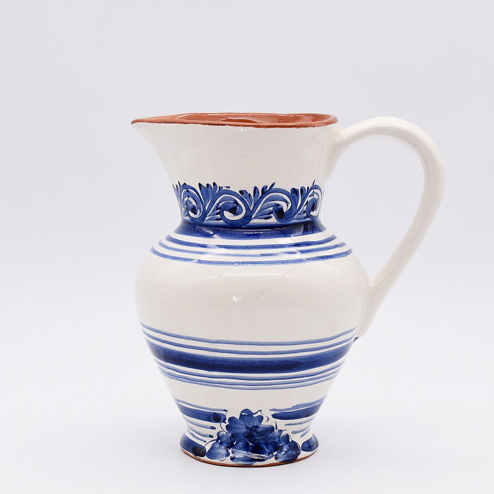 Terracotta blue oversized Pitcher from Portugal – Luisa Paixao
