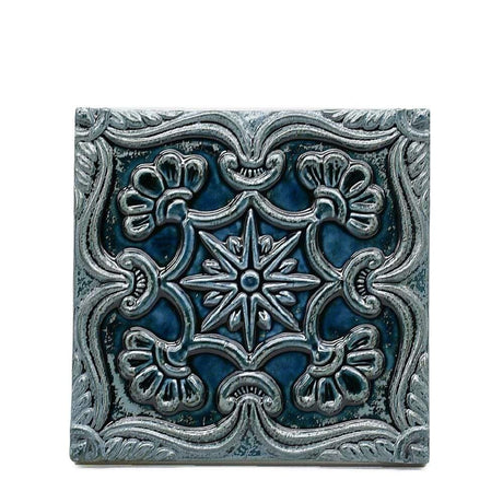 Textured Azulejo - Dark blue