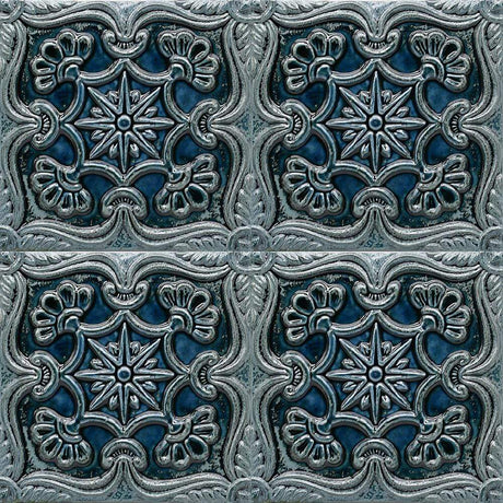 Textured Azulejo - Dark blue