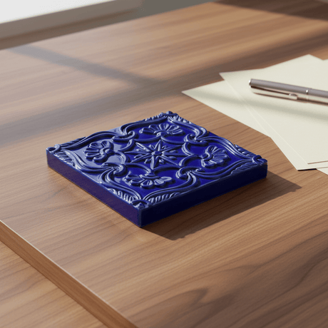 Textured Azulejo - Deep Blue
