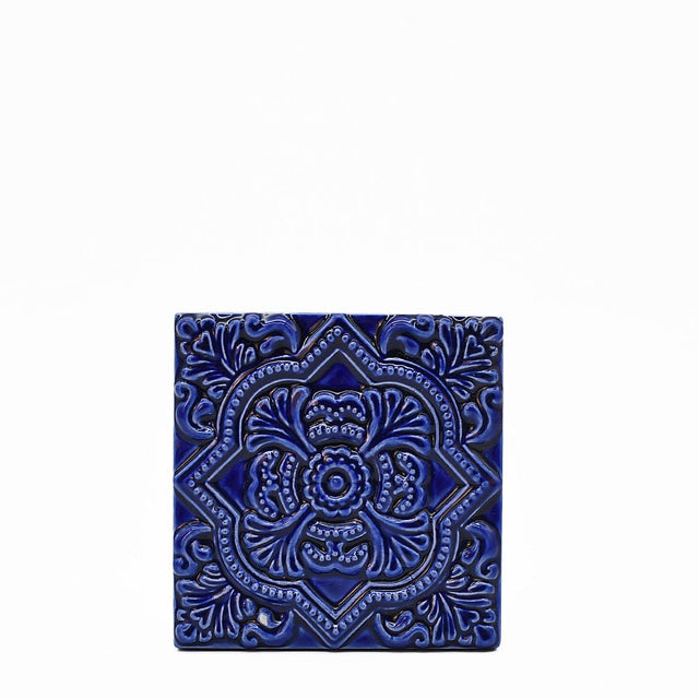 Textured Azulejos - Deep Blue