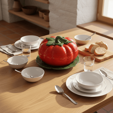 Tomato-shaped Ceramic Soup Tureen