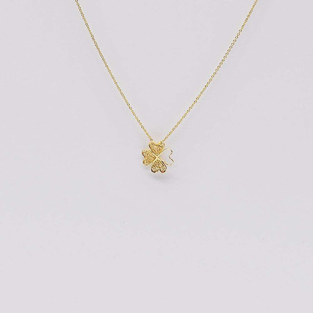 Trevo I Gold plated Silver Filigree Necklace 0.1 oz