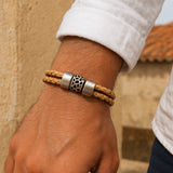 Unisex Braided Cork Bracelet - Natural