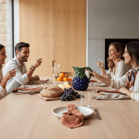 Uvas I Ceramic Pitcher - Blue