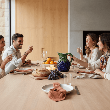 Uvas I Ceramic Pitcher - Blue