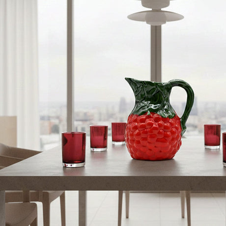 Uvas I Ceramic Pitcher - Red