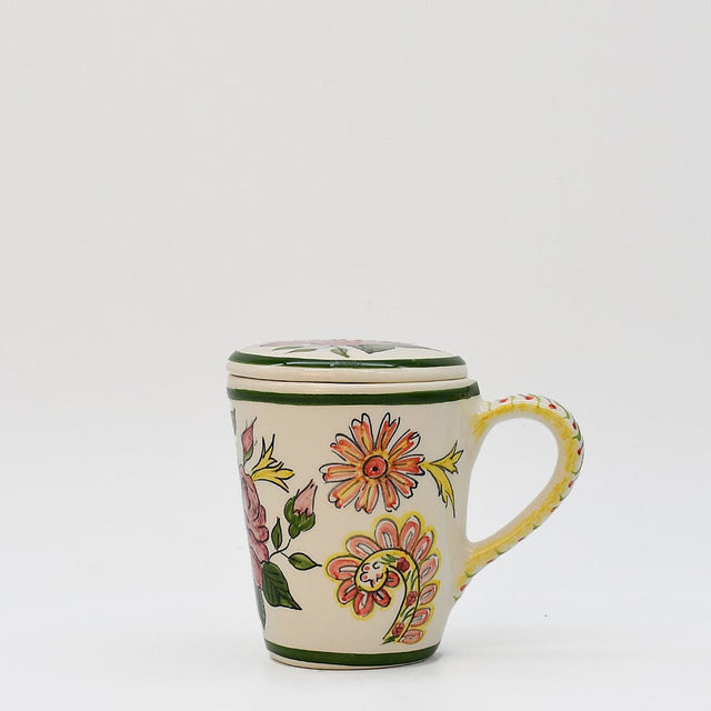 Viana I Hand-painted Ceramic Lidded Mug