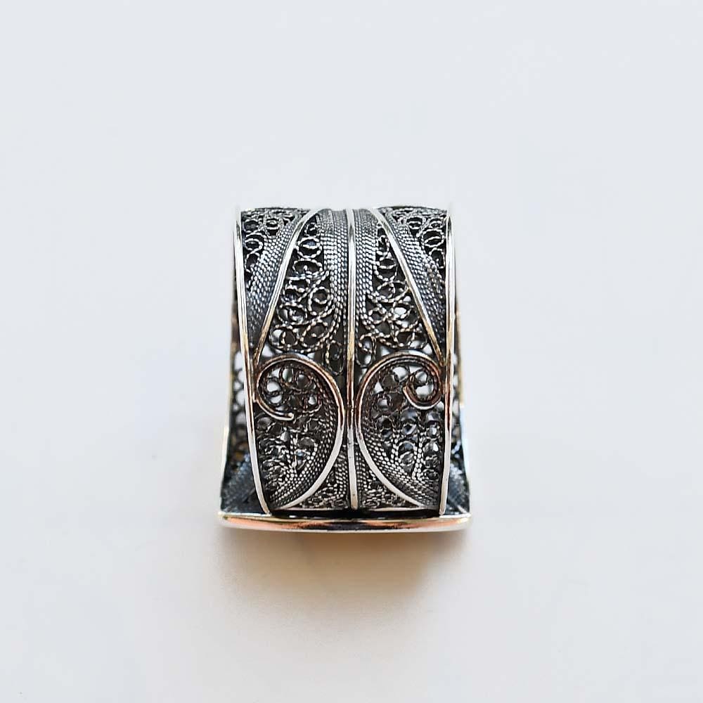 Wide filigree ring
