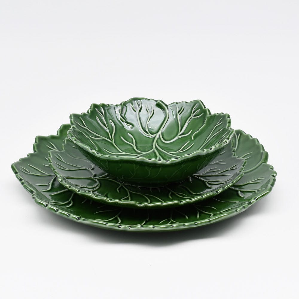 Assiette en céramique "Folha" verte - 21cm