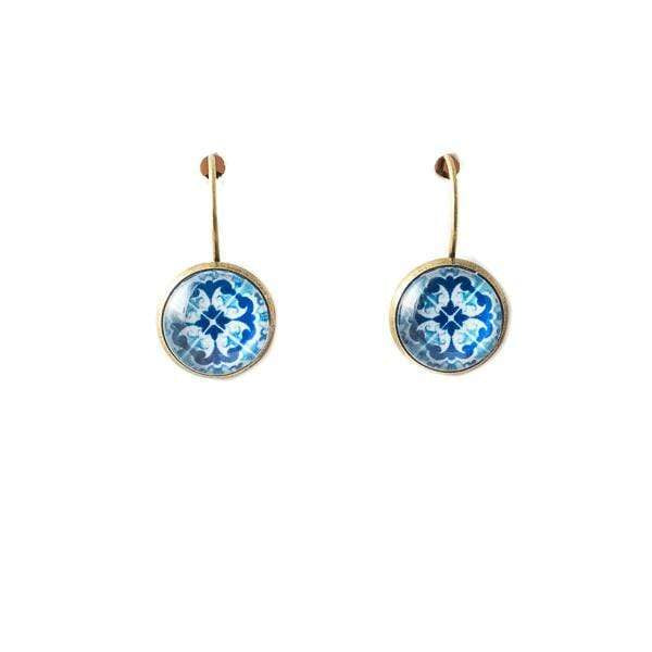 Azulejo I Metal and glass Earrings - Luisa Paixao | USA