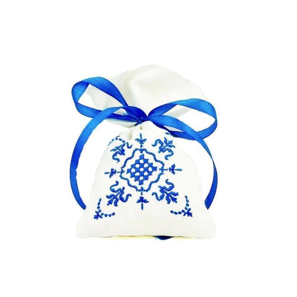 Azulejos I Embroidered Linen Lavender Bag from Portugal