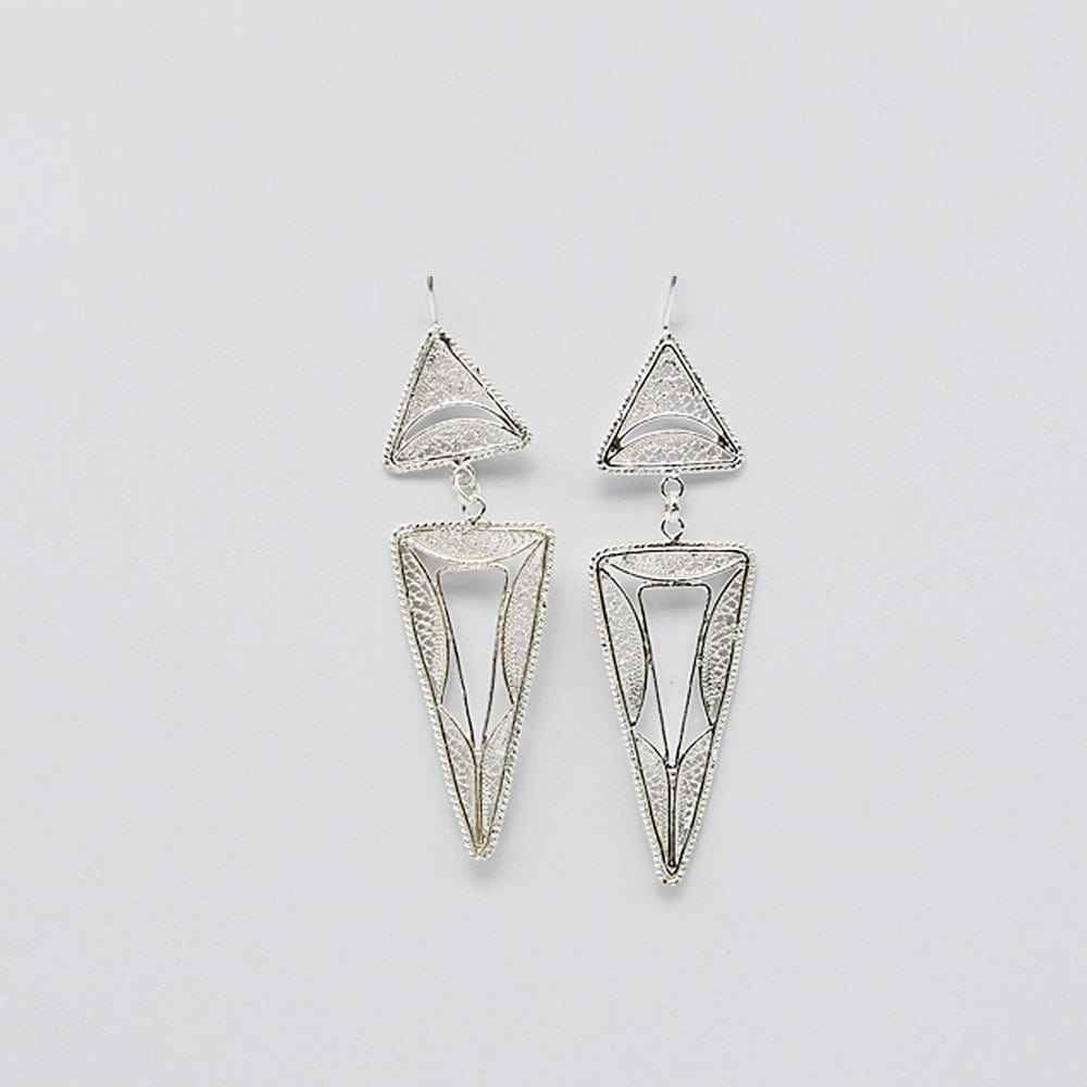 Silver Earrings - 2.2'' - Luisa Paixao | USA