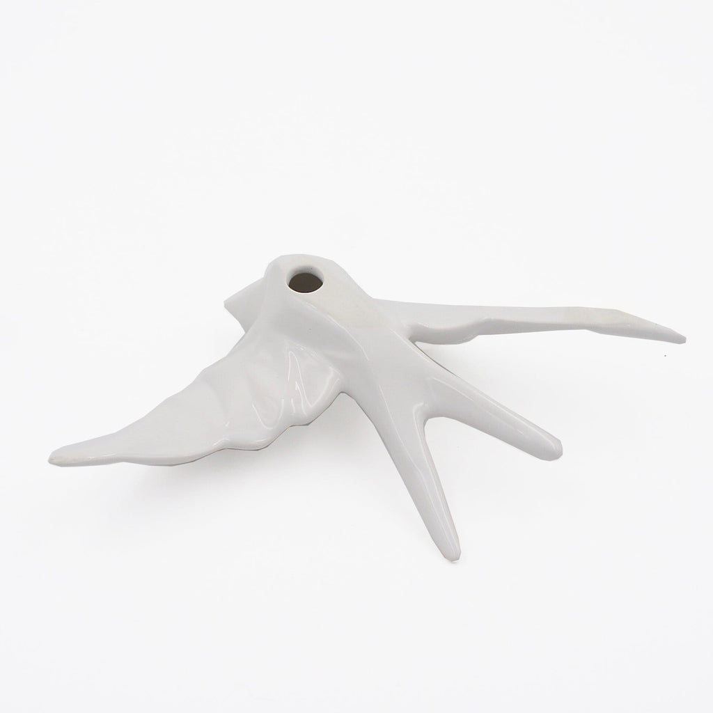 Ceramic Swallow Origami Style - White - Luisa Paixao | USA