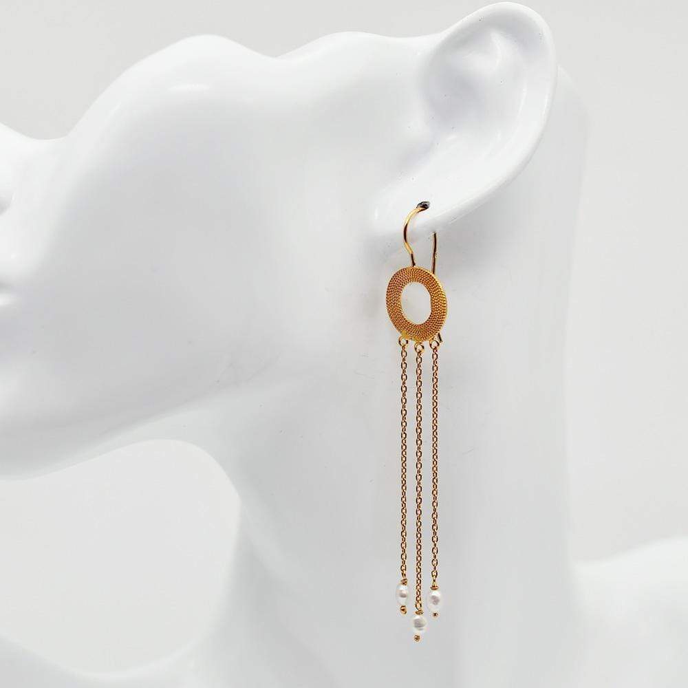 Circulo I Gold plated Silver Filigree Earrings - 2.8'' - Luisa Paixao | USA