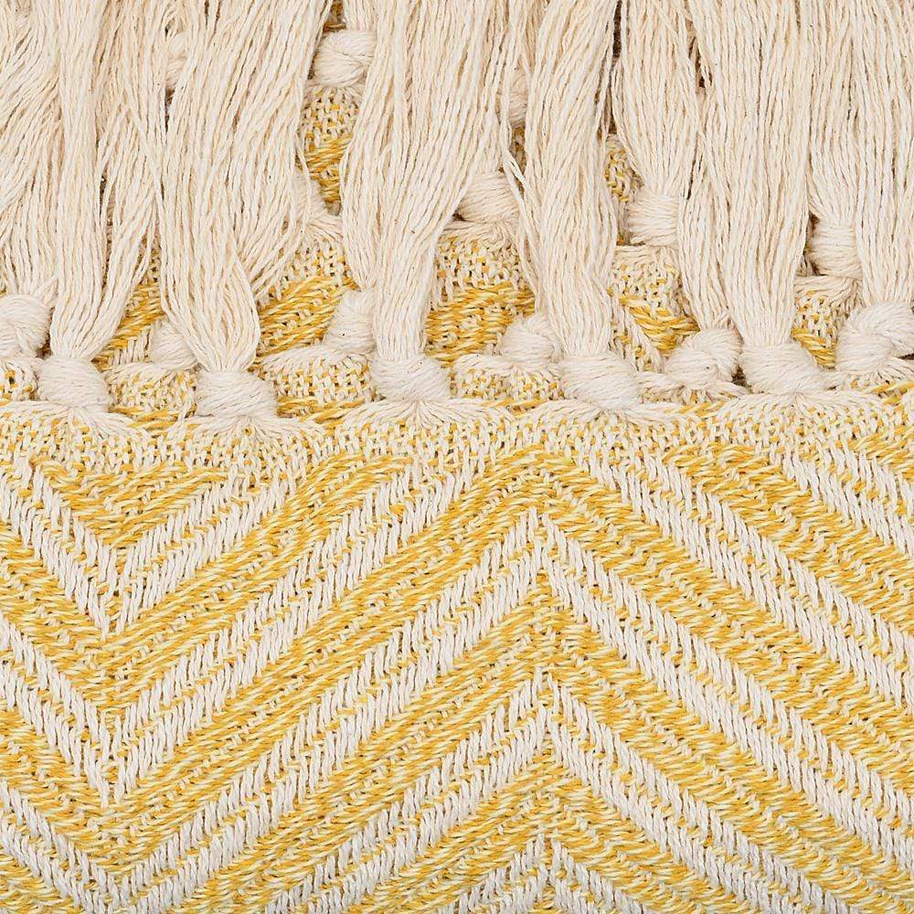 Espiga I Cotton Fringed Plaid 200x135 - Light Yellow from Portugal