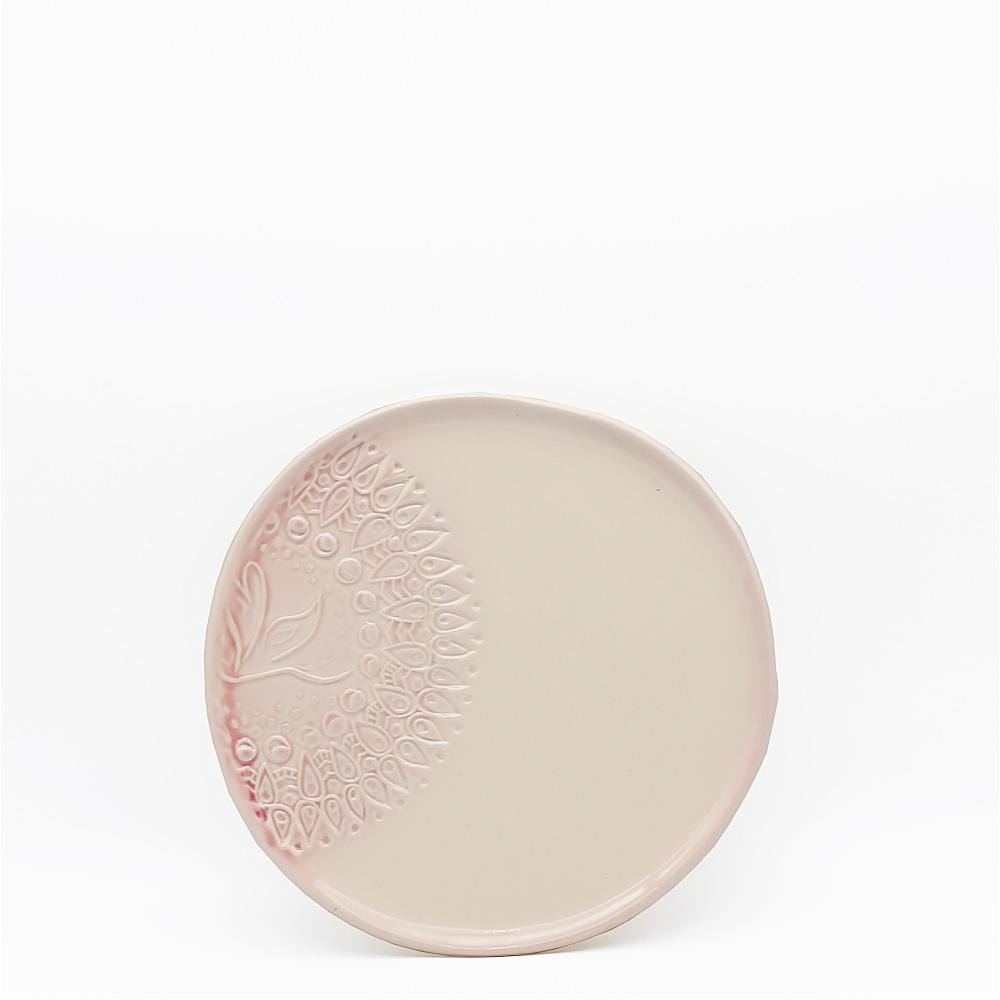 Estrela do mar I Pink and white plate - 20cm from Portugal