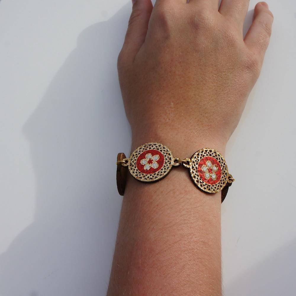 Flores I Red Cork bracelet from Portugal