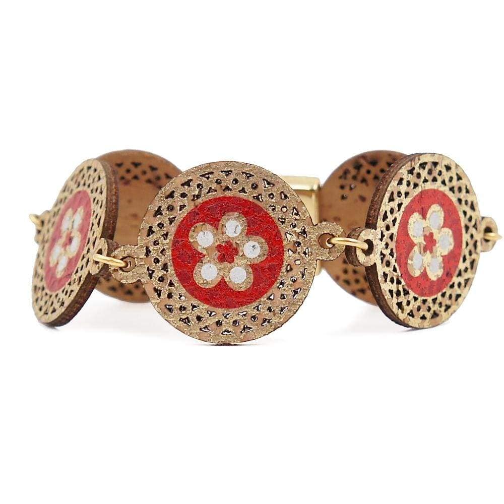 Flores I Red Cork bracelet from Portugal